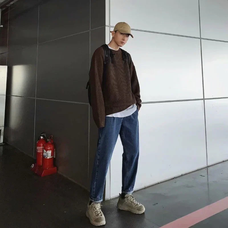 Drune - Herren Slim Fit Wollpullover für den Herbst