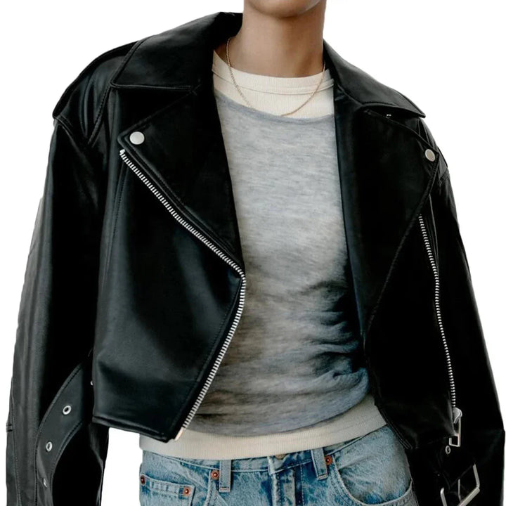 Drune | Damen Klassisches Bikerjack Casual Fit
