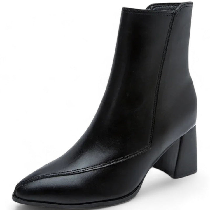 Drune - Frauen trendige klobige Absatzstiefel mit spitzem Zehen und wasserdichter Plattform