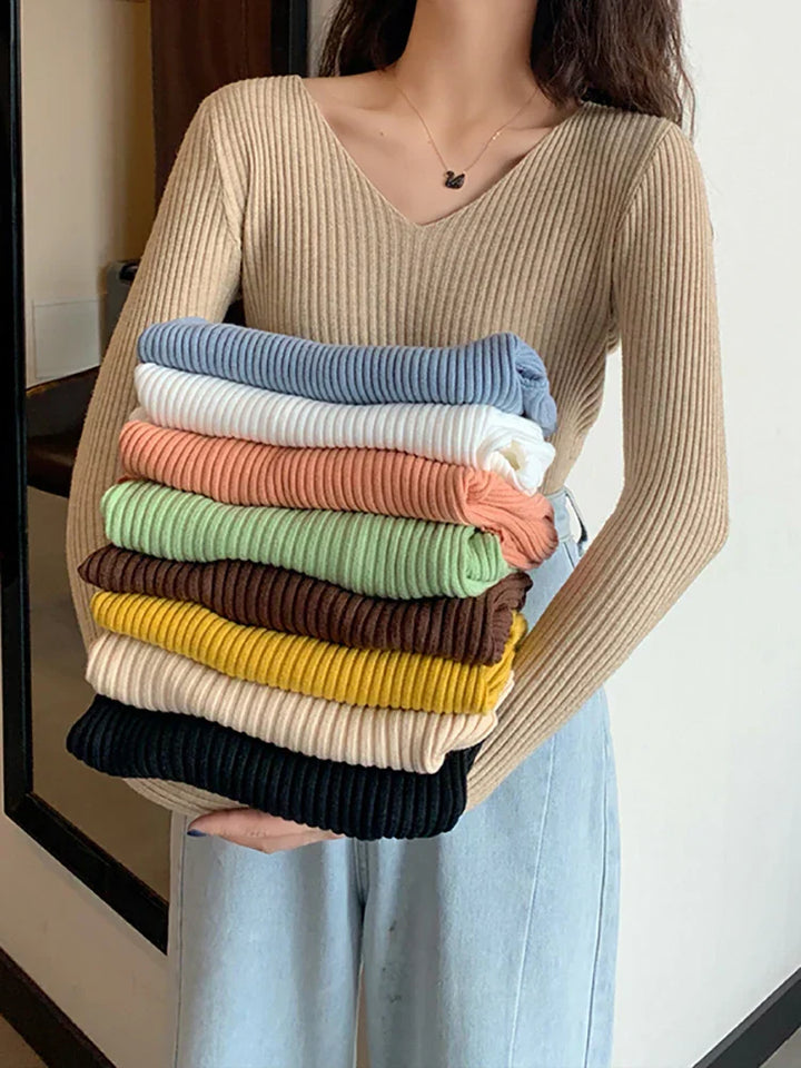 Drune | Slim Fit Rippenstrickpullover