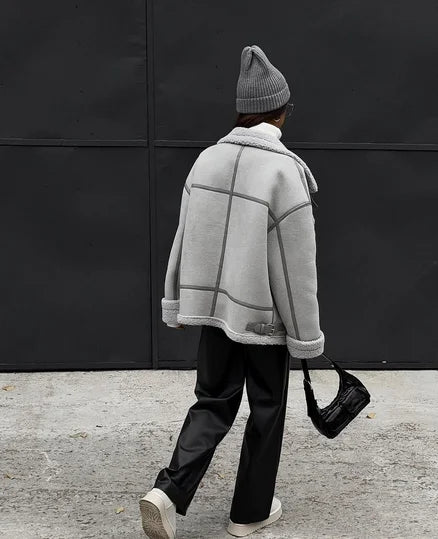 Drune | Winterjacke mit Fleece Gefüttert Reißverschluss Pilotenjacke Winterjacke für Damen