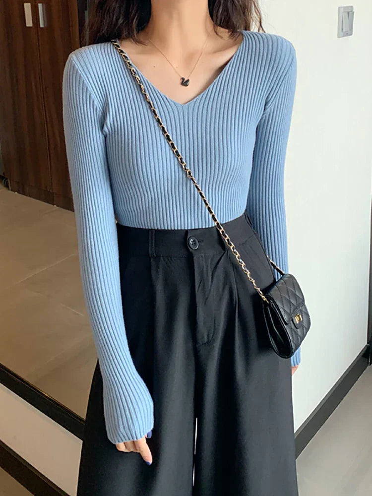 Drune | Slim Fit Rippenstrickpullover