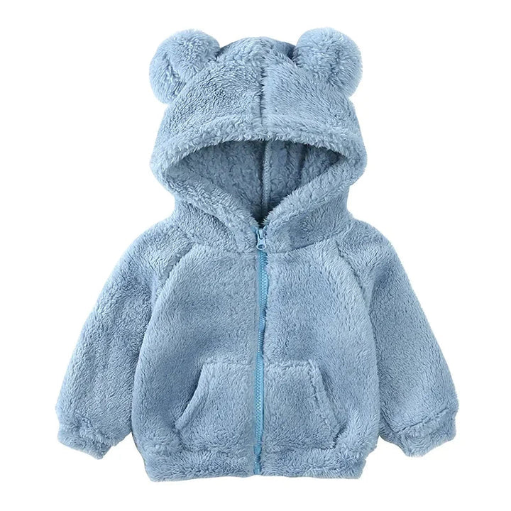 Drune Comfort Modische Bären-Kinderjacke aus dickem Samt