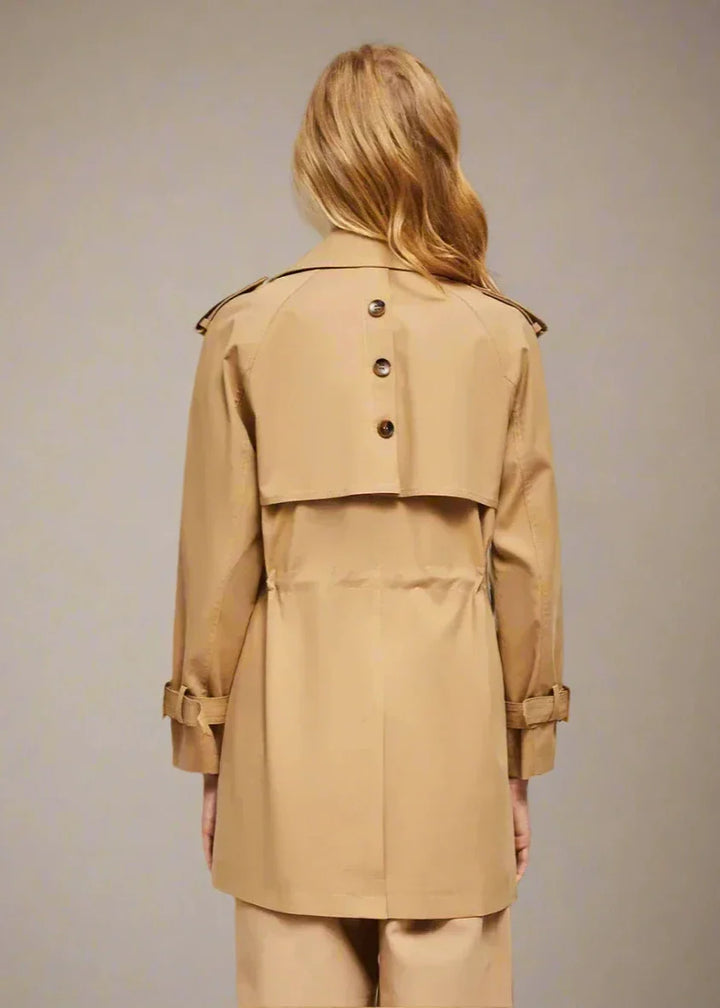 Drune | doppelte Reihe Knöpfe Trenchcoat für Damen - klassische lange Jacke