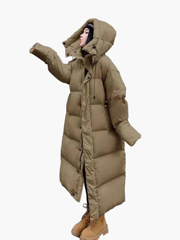 Drune | Lange Pufferjacke mit Kapuze - Entspannter Wintermantel für Alltag und Outdoor