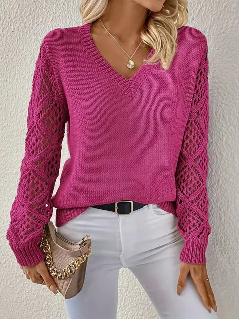 Drune | Solid V-neck knit sweater