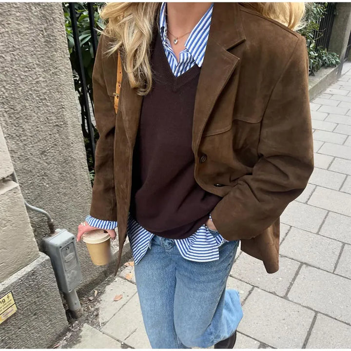 Drune | Elegante Braune Wild Jacke