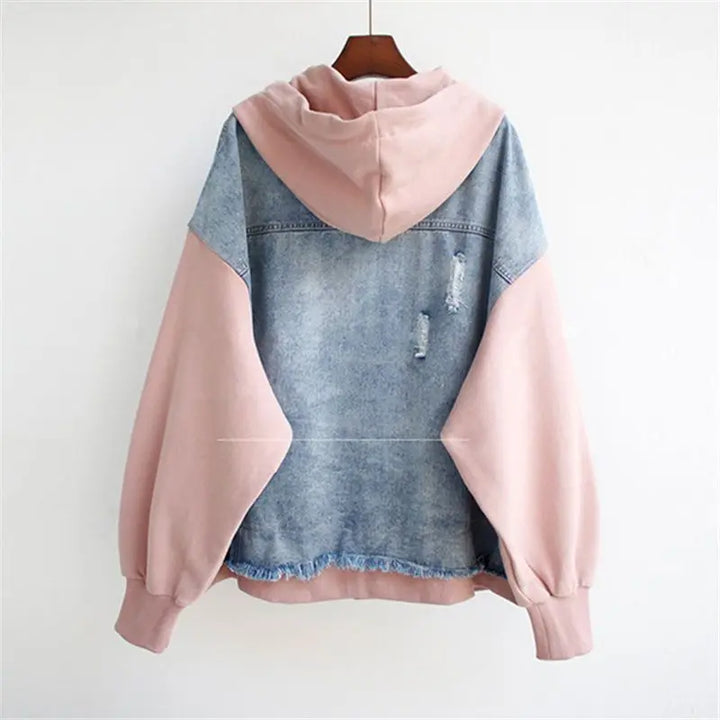 Drune | Denim-hoodie Jacke Hybrid Design Trendy und Lässig