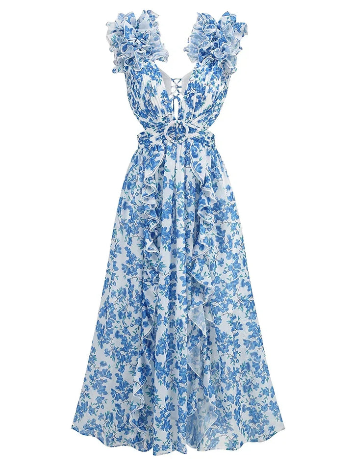 Drune | Cutout Rüsch Maxi Kleid