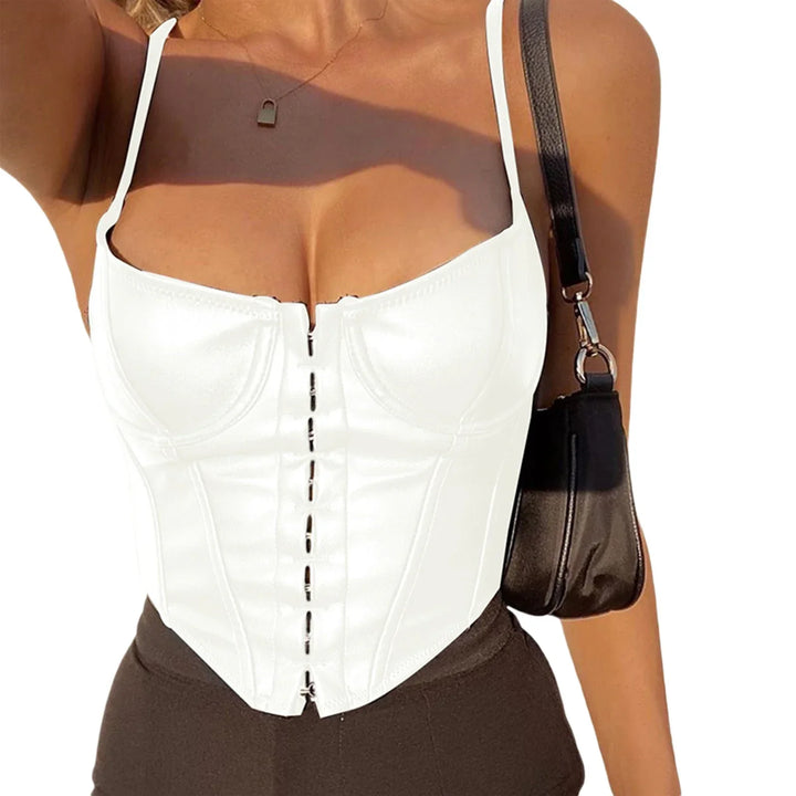 Drune | Korsatzt Pu Leder Bustier Crop Top
