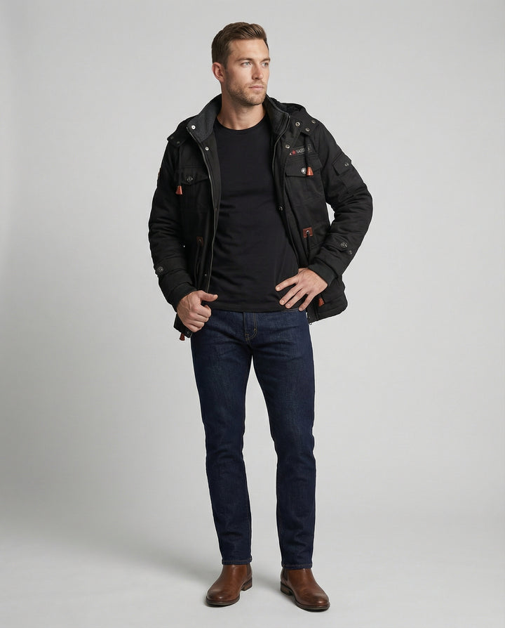 Herren Winterjacke aus Polyester mit Stilvollem Design & Wärmender Fütterung | Drune