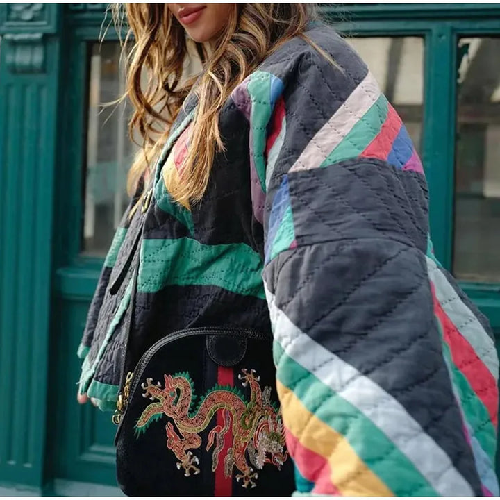 Drune | Gepolsterte Kimonojacke mit Regenbogenstreifen