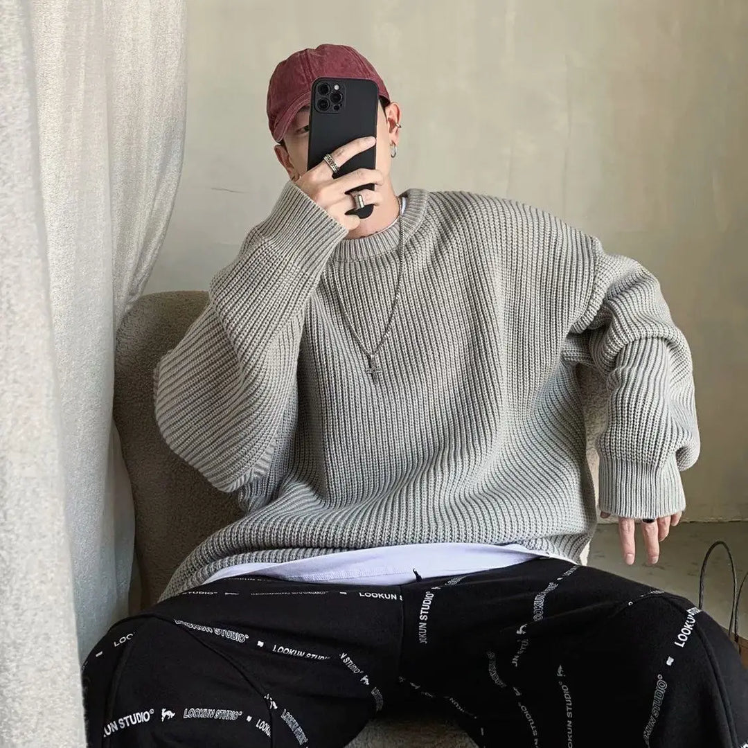 Drune - Herren Slim Fit Wollpullover für den Herbst