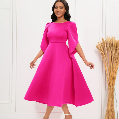 Drune - Elegantes Rosa Leinenkleid
