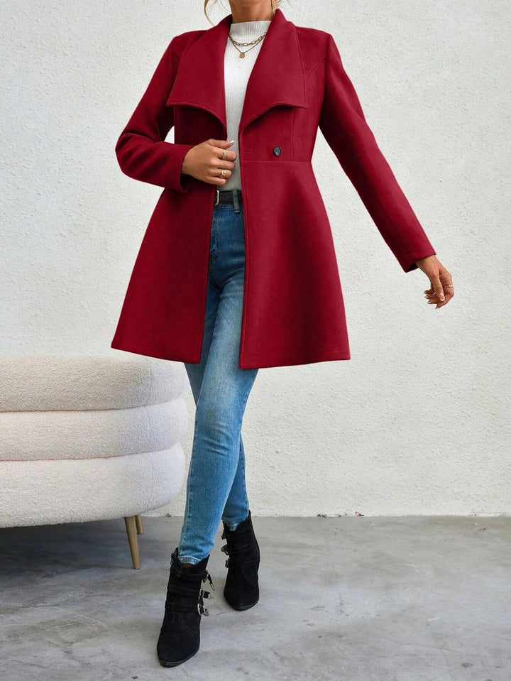 Drune | Eleganter Roter Mantel mit Revers