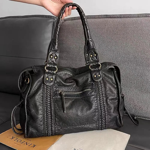 Drune | Schwarze Handtasche Für Schule – Praktisch Und Stilvoll