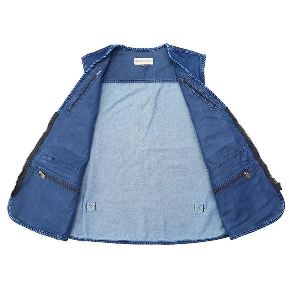 Drune | Jeansweste Mit Mehreren Taschen Für Herren