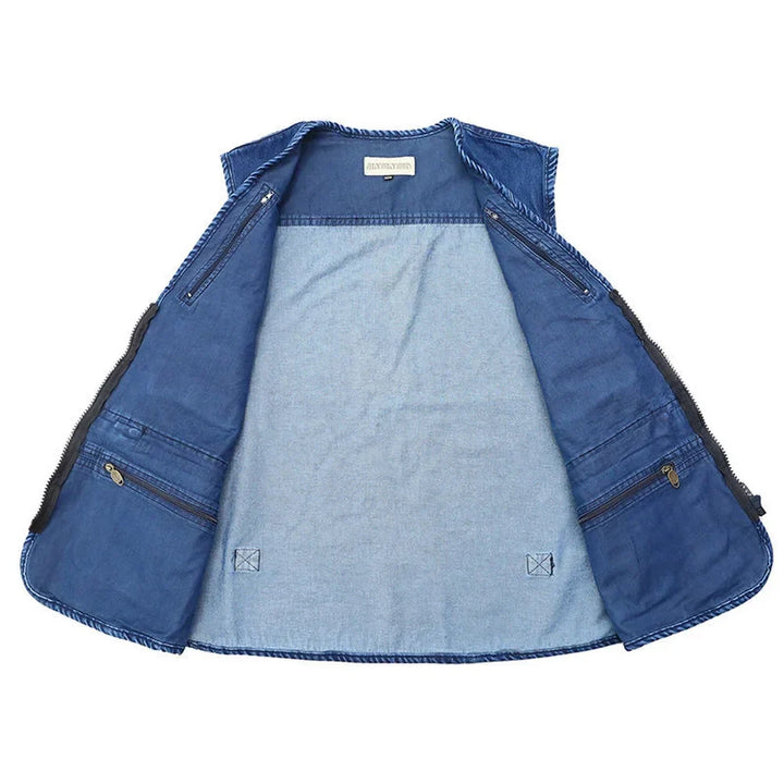 Drune | Jeansweste Mit Mehreren Taschen Für Herren