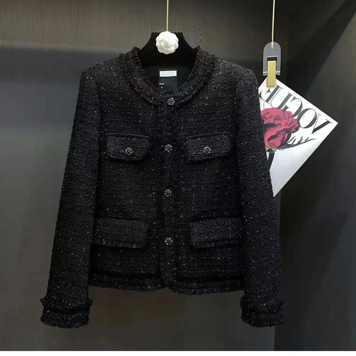 Drune | Schwarzer Tweed Blazer Herbst Winter