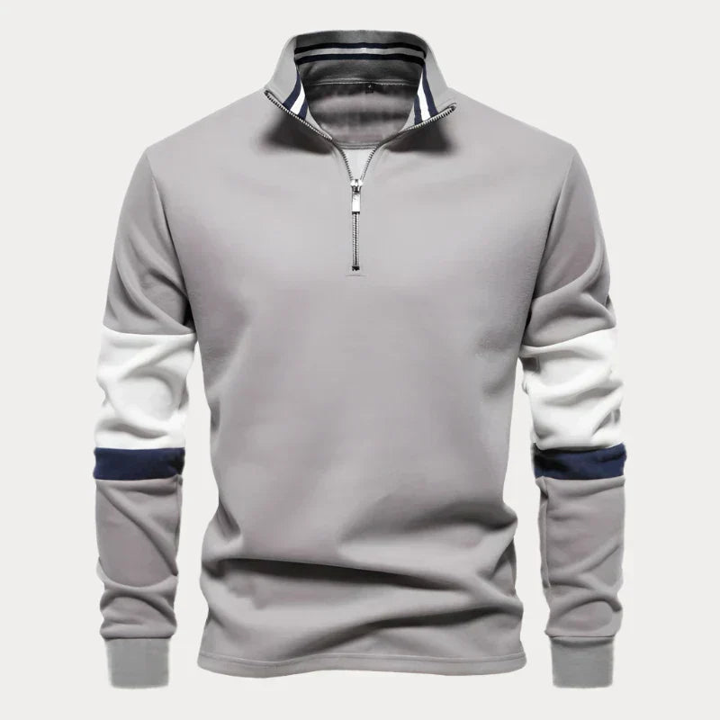 Drune | Stylischer Pullover für Herren mit Stehkragen und Streifen
