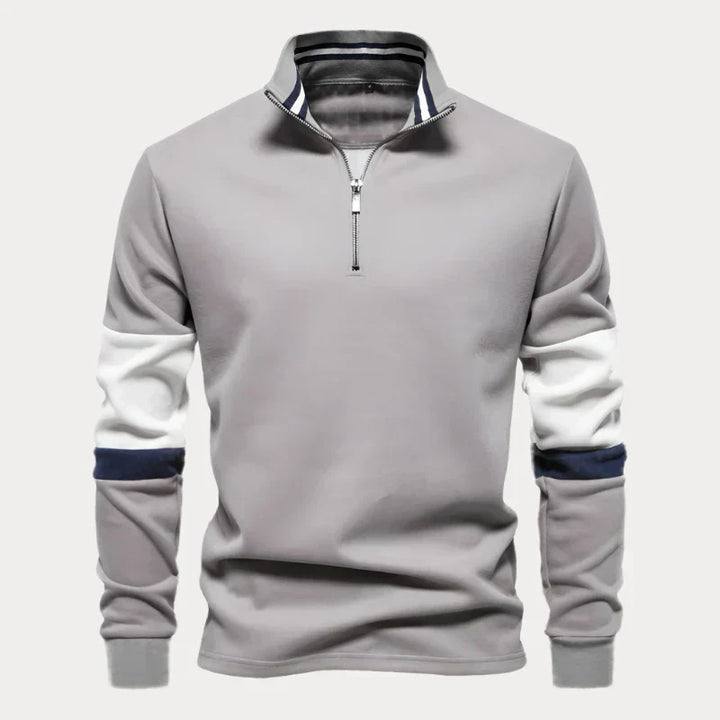 Drune | Stylischer Pullover für Herren mit Stehkragen und Streifen