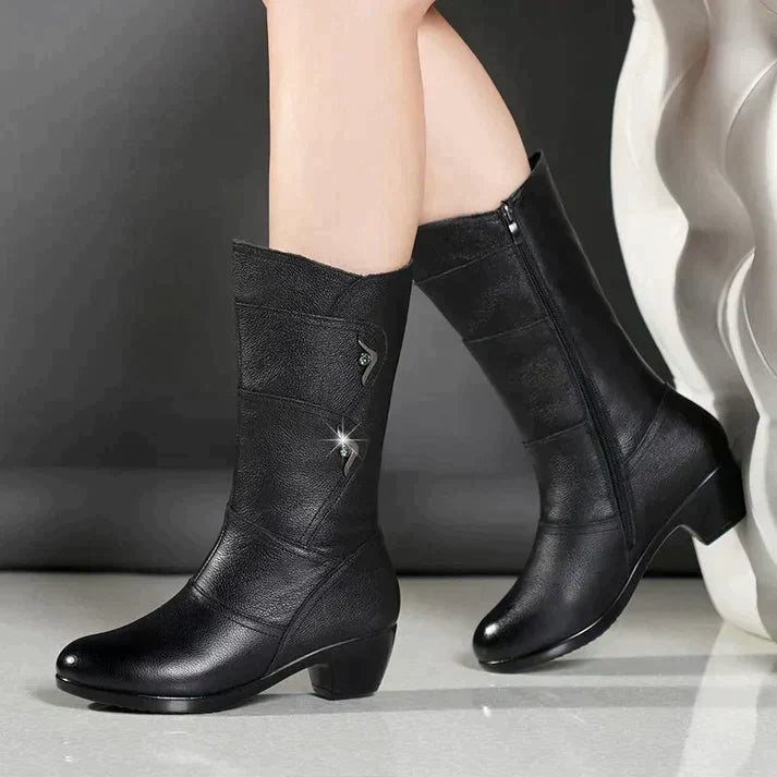 Drune | Schwarze Stiefel Mit Blockabsatz - Winter