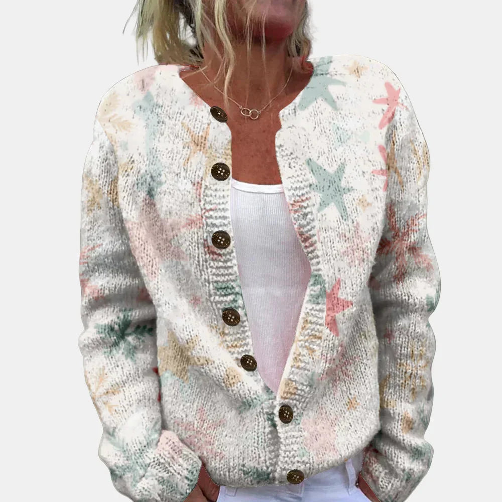Drune | Pastell Sternmuschel-Print Cardigan