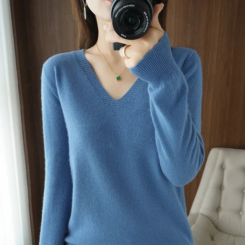 Drune | Pullover - Bequemer V-Ausschnitt Pullover