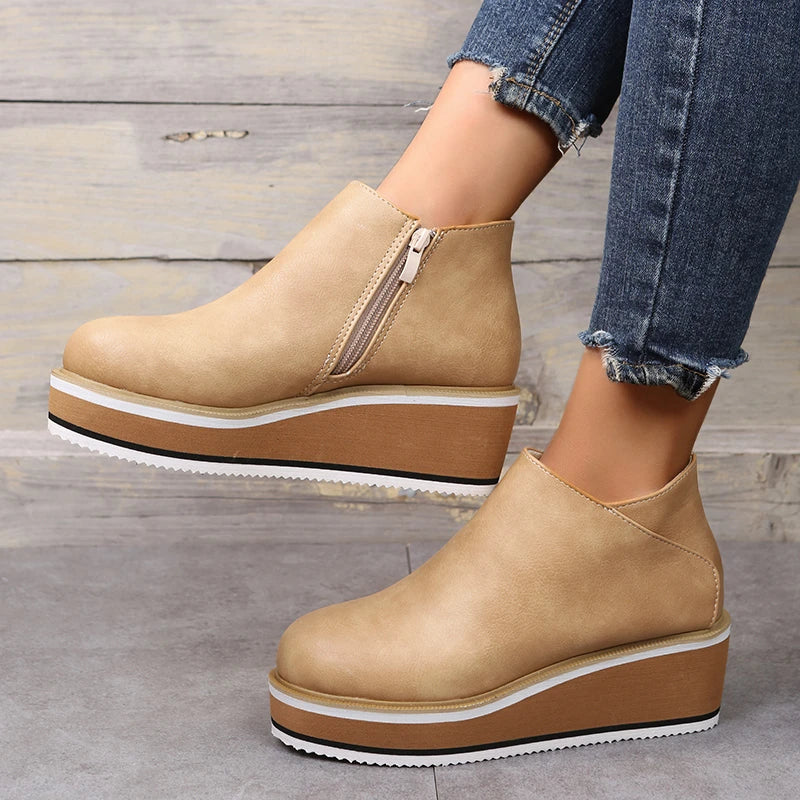 Drune | Stiefeletten mit Reißverschluss und Plateau