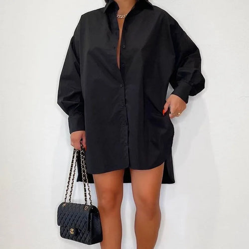 Drune | Einfarbiges Hemdkleid mit Knöpfen