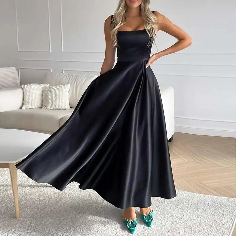 Drune | Modernes Ärmelloses Maxikleid mit Hoher Taille für Frauen