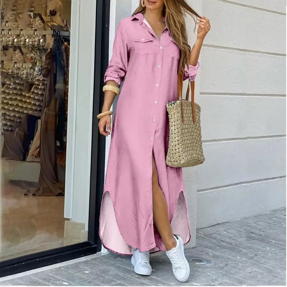 Drune | Langes lässiges Hemdkleid
