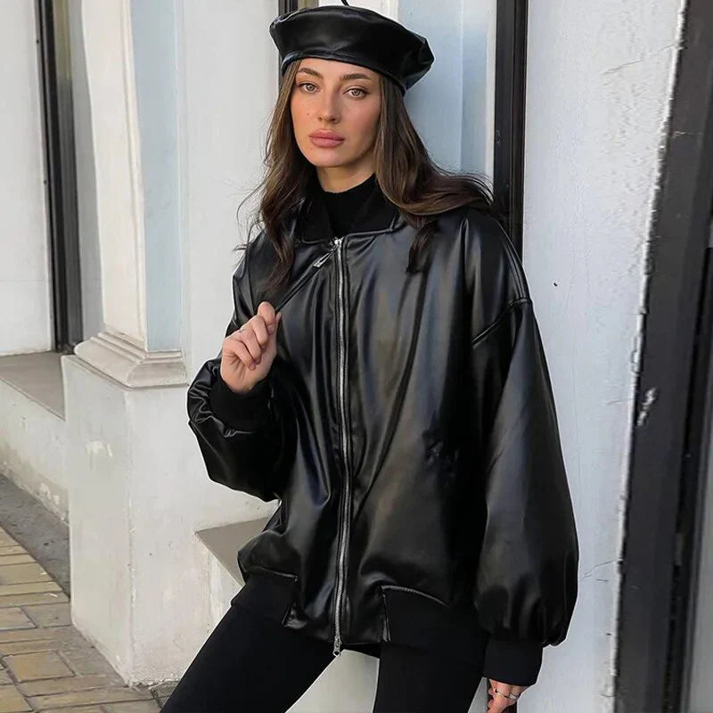 Drune | Lockerer Motor Lederjacke