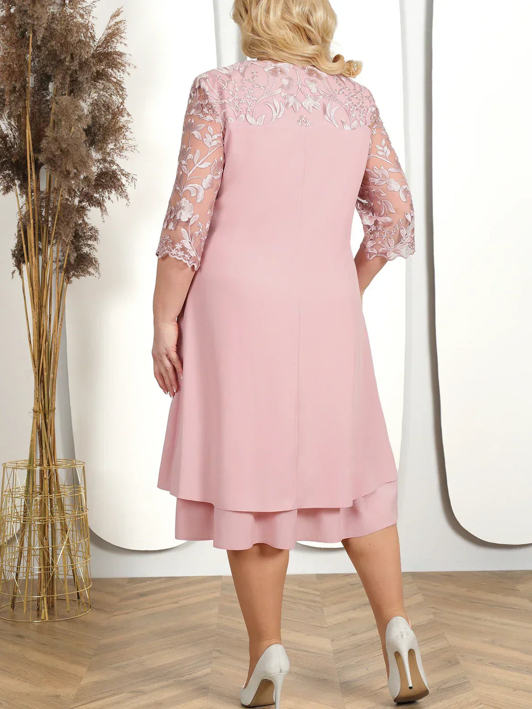 Drune - Damen Elegantes Besticktes Abendkleid, Fließend & Figurbetont Geschnitten