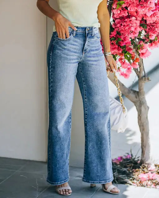 Drune | Karierte Straight Jeans
