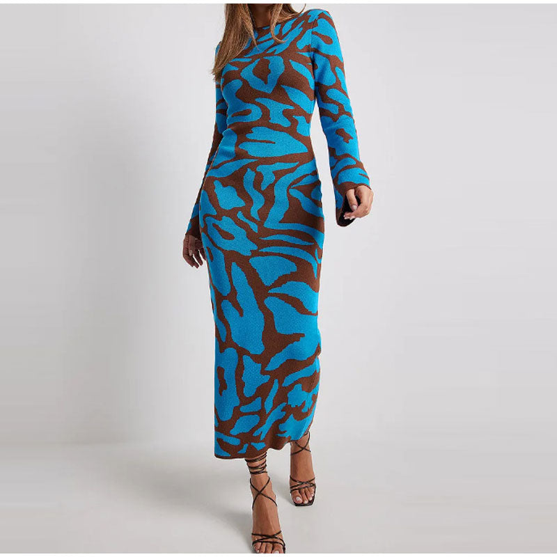 Drune | Stilvolles lang gestricktes Kleid mit langen Ärmeln