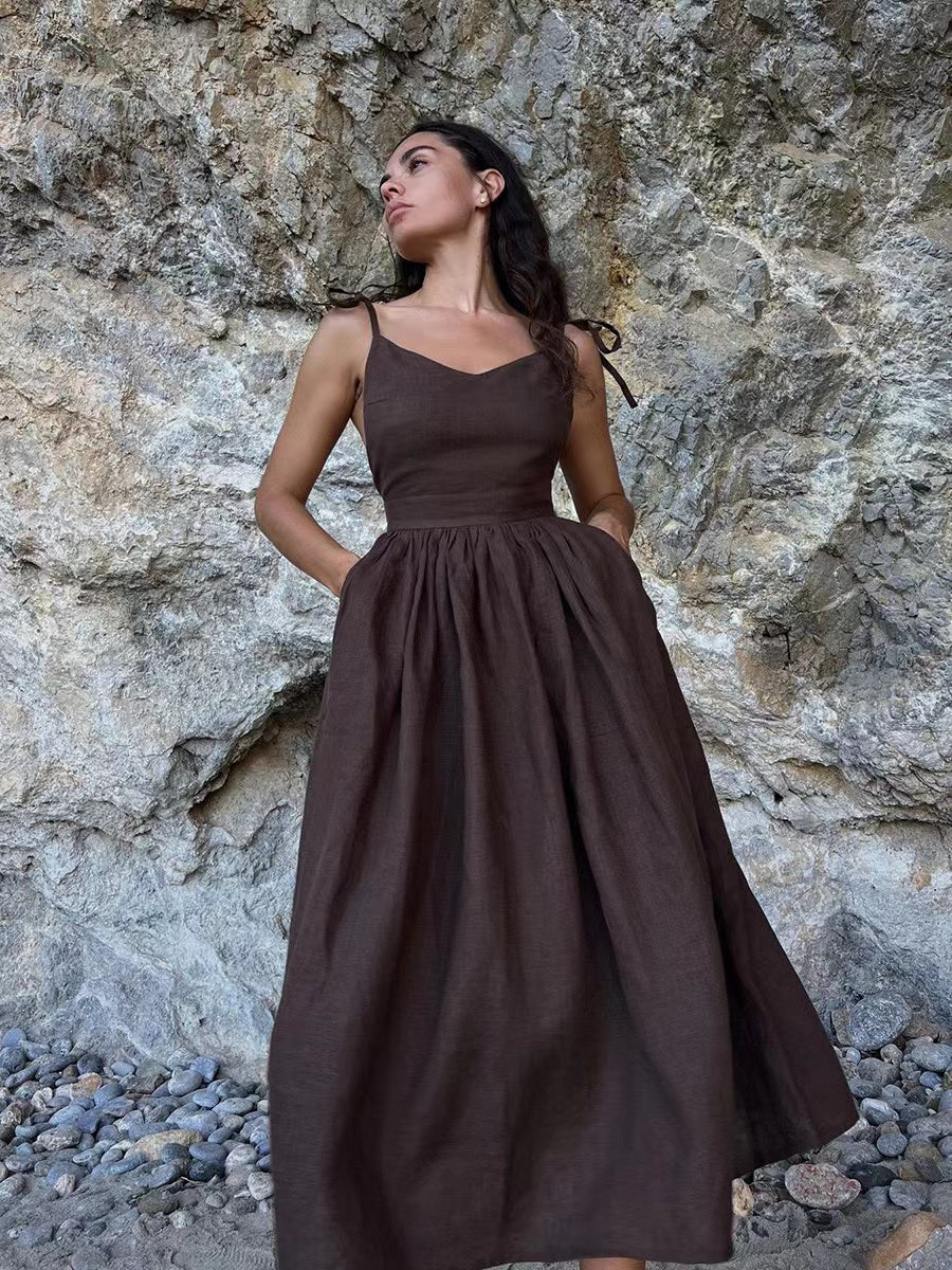 Drune | Atmungsaktives Sommerkleid Aus Leinen Für Damen