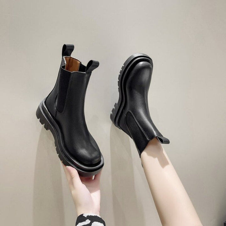 Drune Damen Ritterstiefel - Kniehohe Stiefel im Retro-Stil mit robustem Absatz