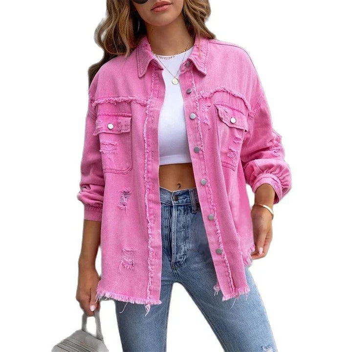 Drune | Reißverschluss Hemdjacke Damen Mode Herbst und Frühling