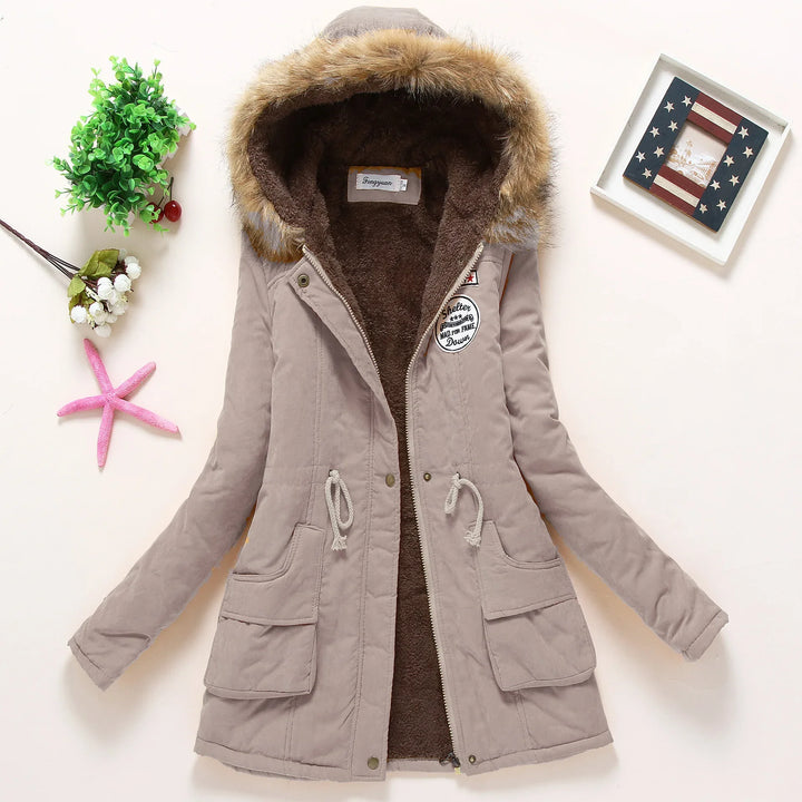 Drune | Modische Winterjacke mit Kunstfellbesatz