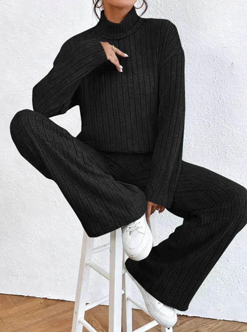 Drune | Gestrickte Hose und Rollkragenpullover für Damen