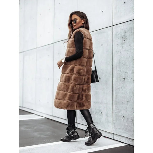 Drune | Stylisch Damen-Kuschelige Kunstfell-Weste