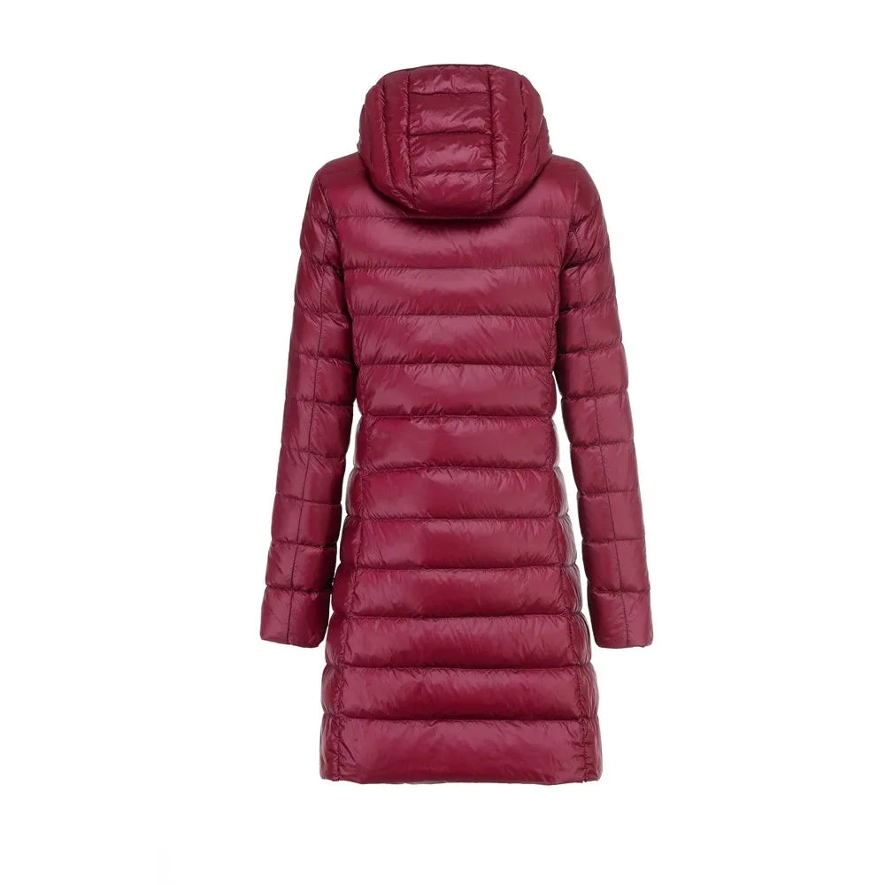 Drune | Lange Damen Daunenjacke Mit Abnehmbarem Kapuzen