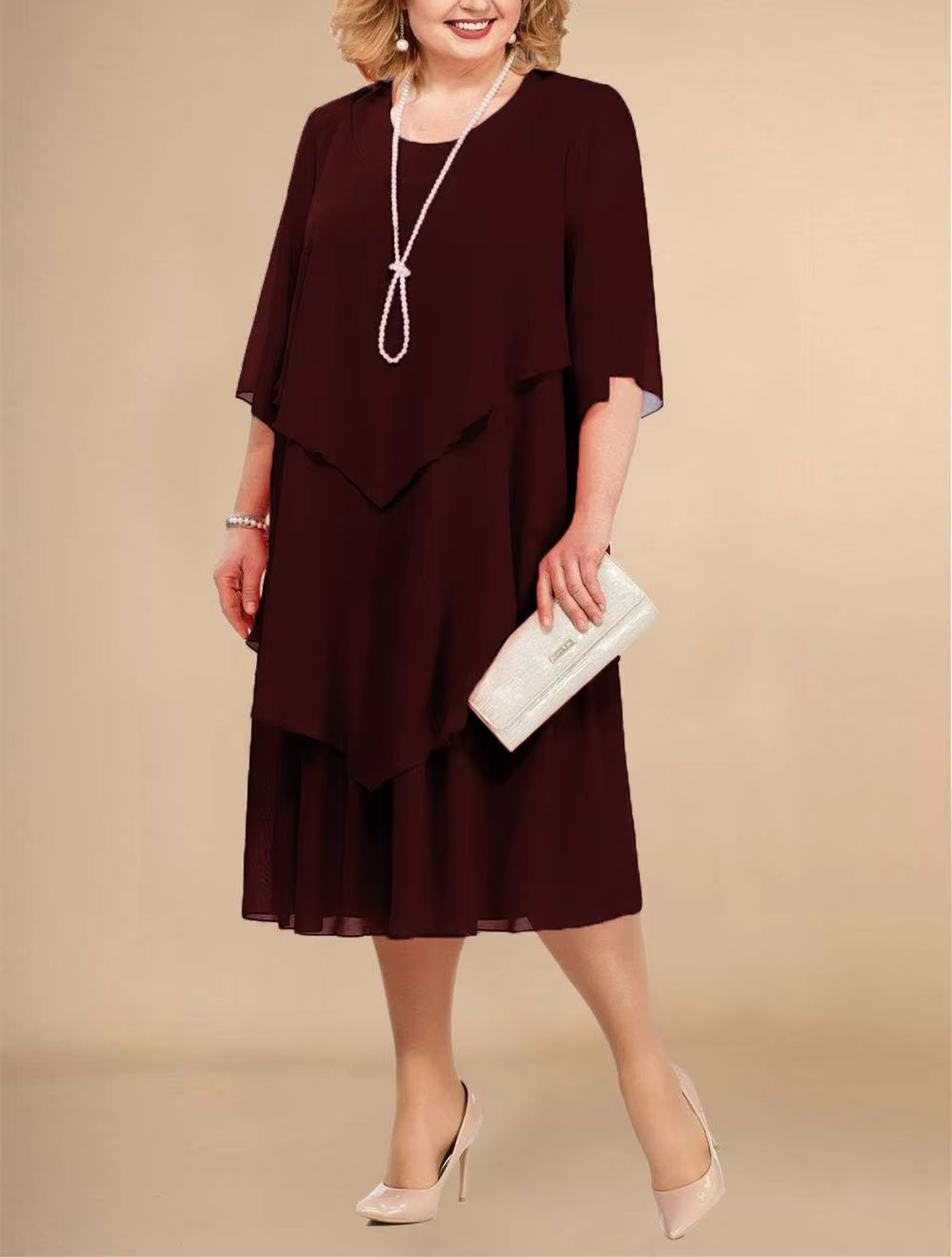 Drune | Elegantes Chiffonkleid mit Lagen-Look