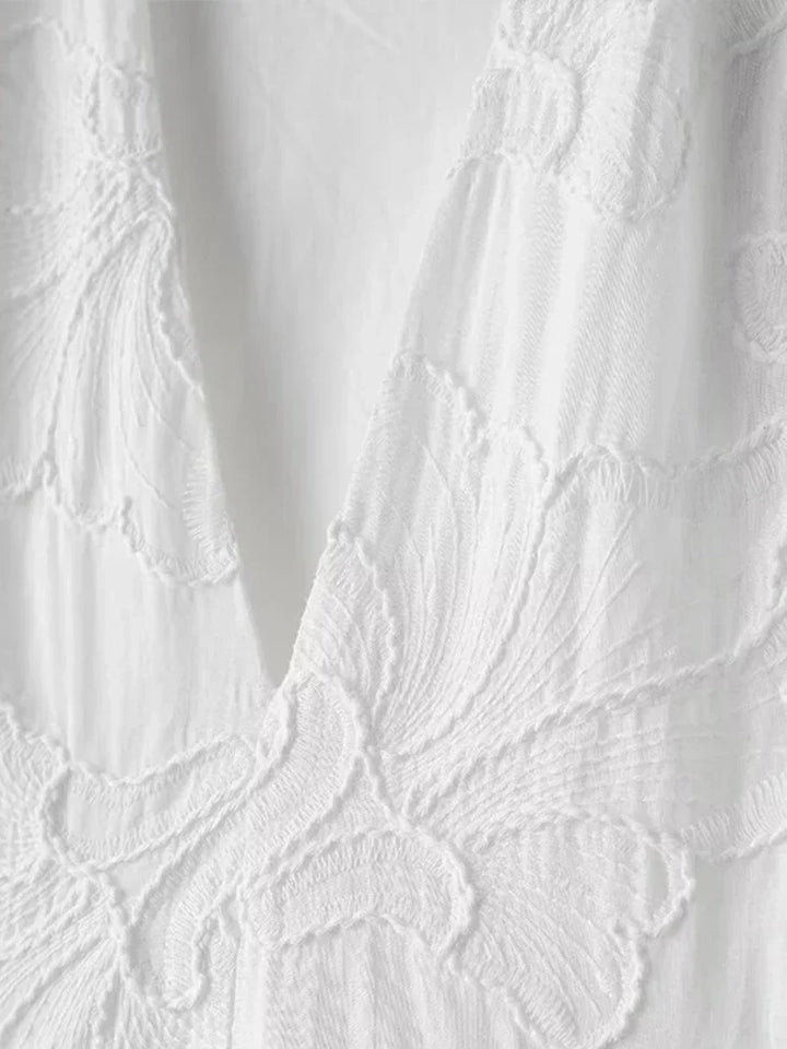 Drune | Kleid Mit Bestickten Puffärmeln Für Frauen