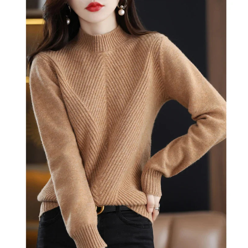 Drune | Strukturierter Rundhals-Strickpullover Ideal für den Winter