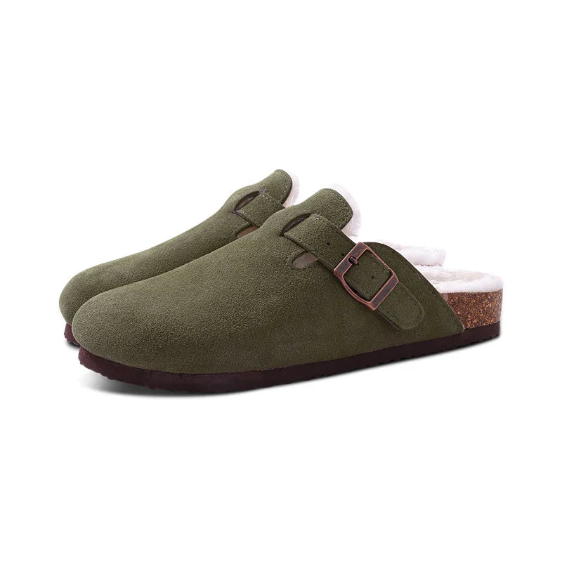 Drune | Pantoletten Damen – rutschfeste warme Winter Hausschuhe