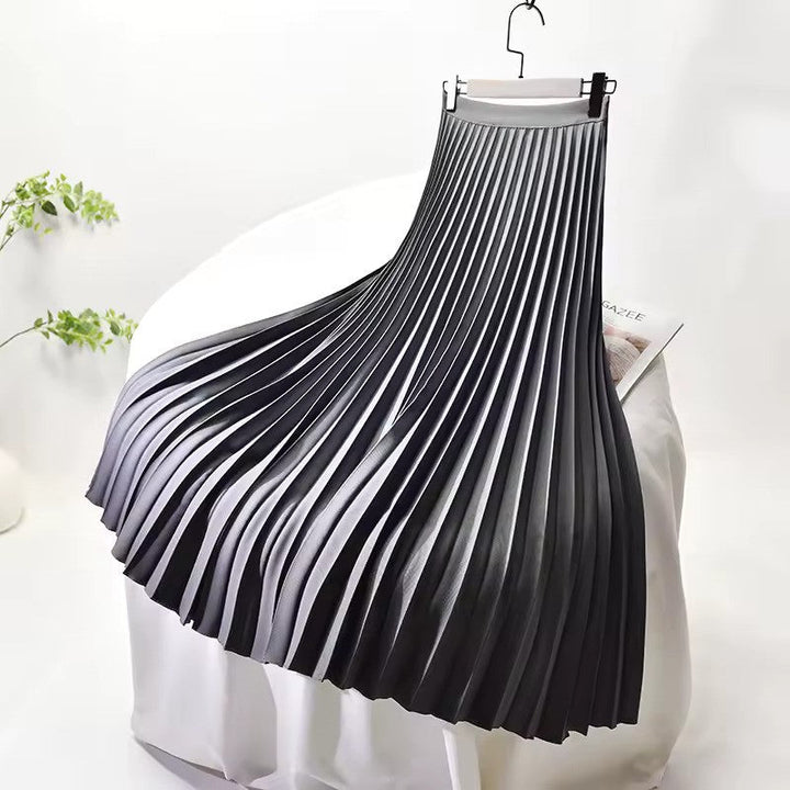 Drune | Satin Plissee Rock Hohe Taille