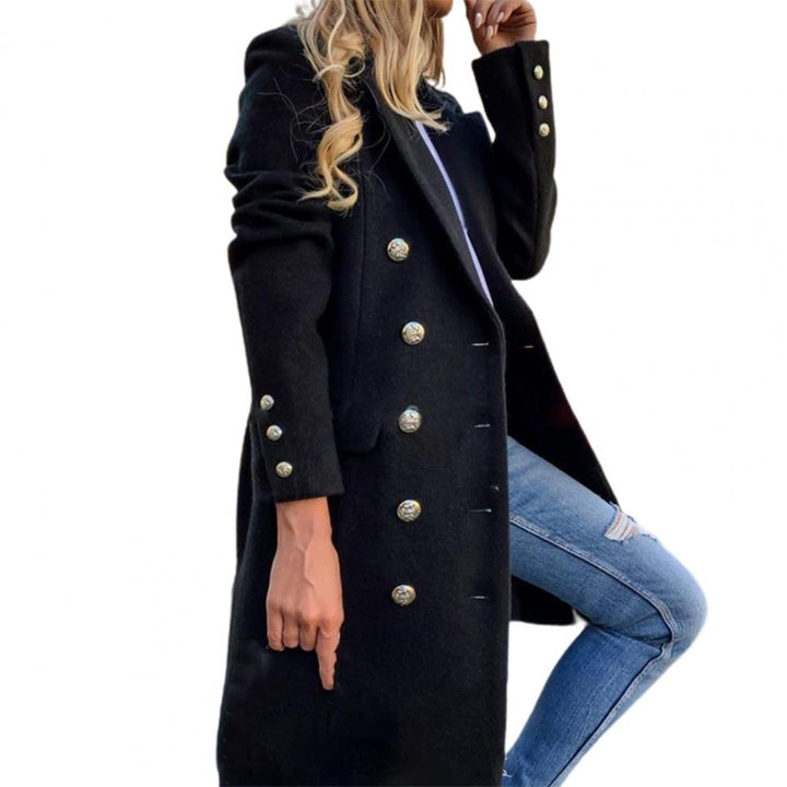 Drune | Langer Warmer Wintermantel Für Damen Button Down