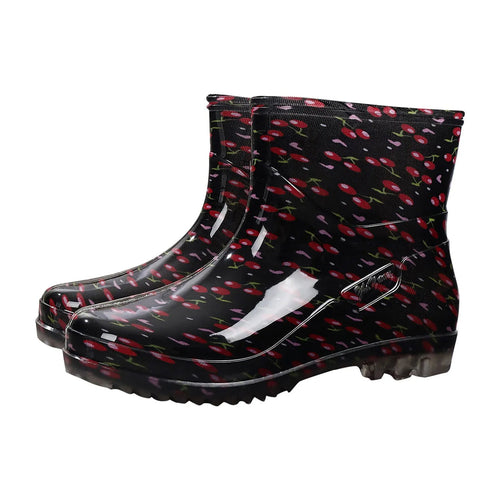 Drune | Gummistiefel Wasserdicht mittelhoch Bedruckt Slip on Grip Sohle